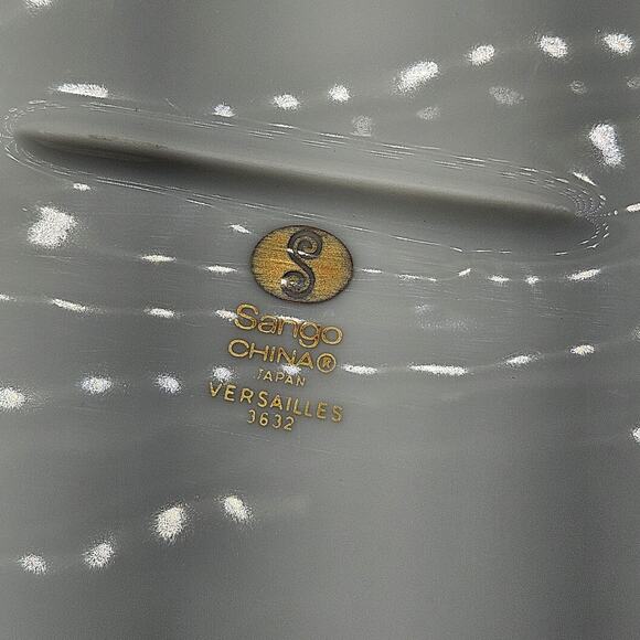 Sango‎ China Versailles 14" Oval Serving Platter Plate Japan #3632 Green Gold - Picture 6 of 6